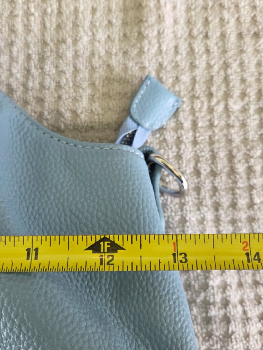Iswee Genuine Leather Handbag Featuring a Top Handle Design - Robin Egg Blue - Picture 16 of 16